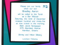 Invitation to Bradley's Bar mitzvah